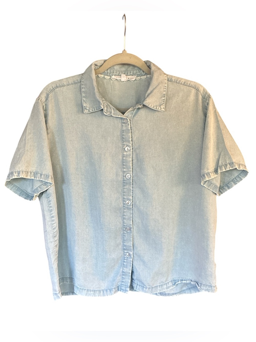 Jane and Delancey Light Blue Button-Front Women's Shirt